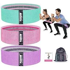 PLEASION Weerstandsbanden, weerstandsband voor Heupen en Benen, Stof weerstandbanden Set,5x Resistance Bands Booty Bands voor Vrouwen/Mannen, Fitness Band voor Yoga, Pilates