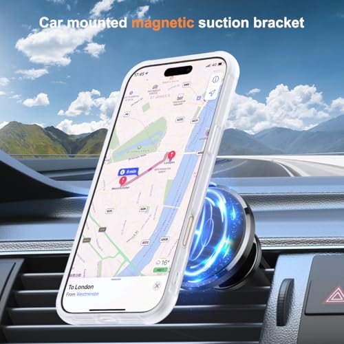 SKYLMW Compatible with iPhone 16 Pro Case with Invisible Magnetic O-Ring Stand Military-Grade Phone Case for iPhone 16 Pro 6.3" [Compatible with Mag-Safe][Great Grip Feeling],Translucent by SKYLMW - Image 4