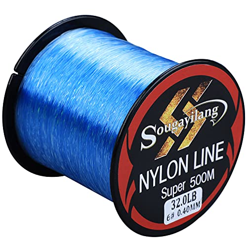 Sougayilang Fishing Line Nylon String Cord Blue Fluorocarbon Stro...
