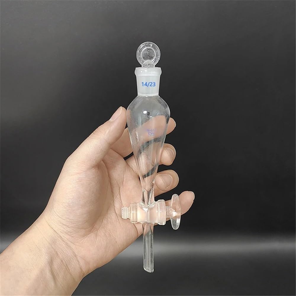 Instrumentos y Equipos de Laboratorio Embudo de decantación con tapón de vidrio esmerilado, 10 ml, 125 ml, 250 ml, 500 ml y 5000 ml, válvula de conmutación de vidrio.(5000mL)