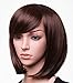 SWACC 11â€ Women Short Straight Synthetic Bob Wig Candy color Cosplay Wig Anime Costume hairpiece for Party with Wig Cap (Brown-10)