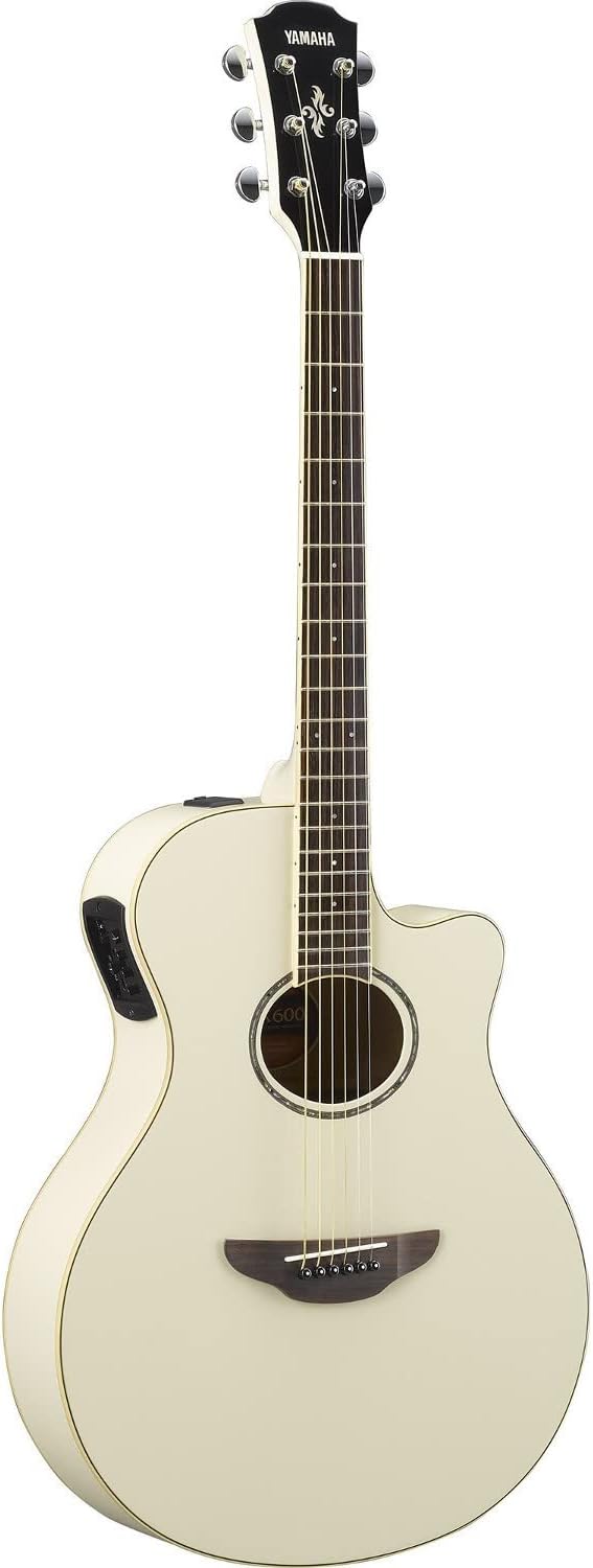 Yamaha APX600 VW Thin Body Acoustic-Electric Guitar, Vintage White