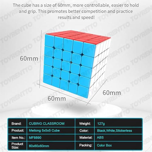 Image of Moyu Meilong 5x5 Speed Cube Smooth Turning Stickerless Puzzle Toy for Beginners and Professionals High Performance 5x5 Cube for Kids and Adults