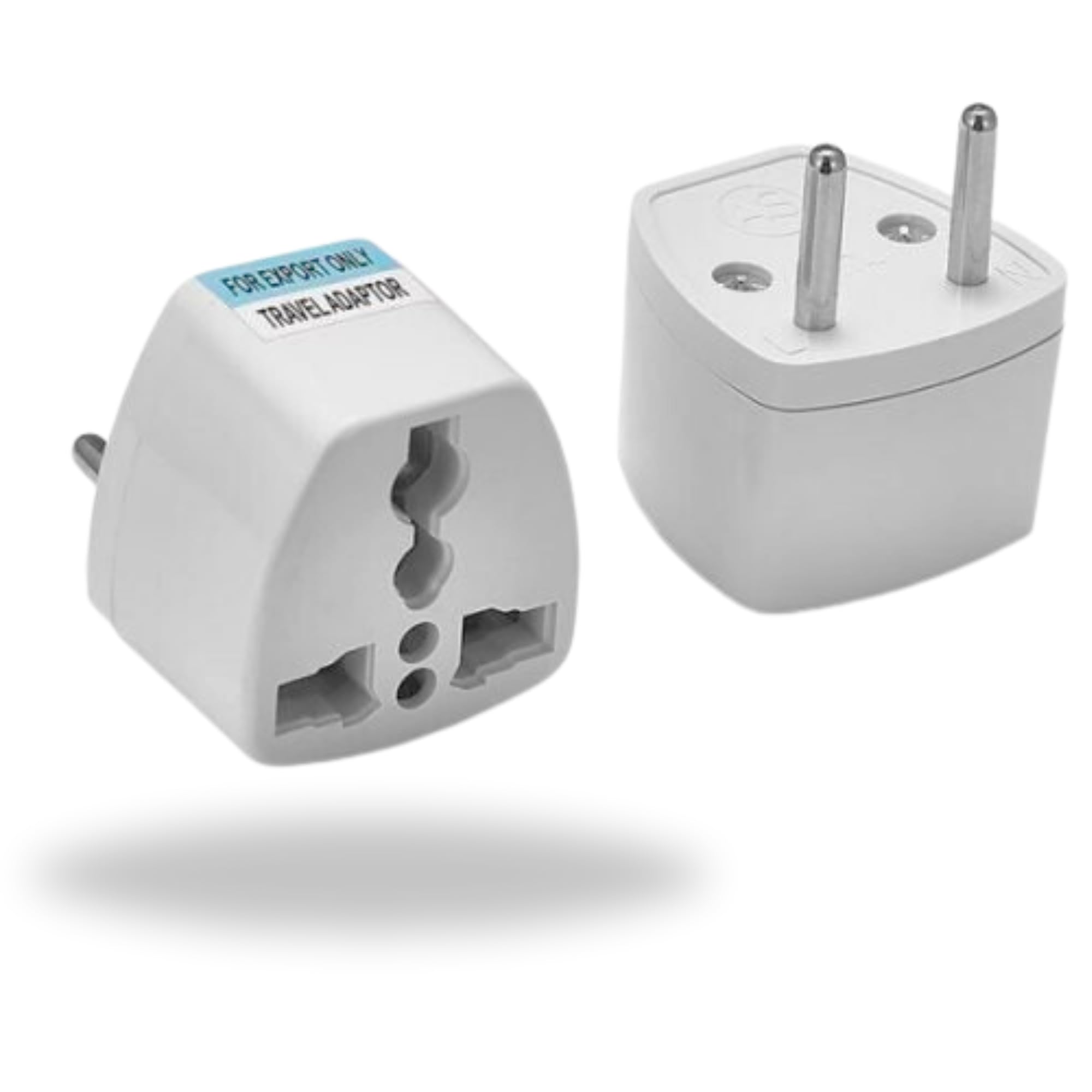 hi-plasst india to europe travel adapter plug (pack of 2) type c power plug converter, universal socket for denmark, switzerland, italy, brazil, south africa, israel - compact & lightweight for travel