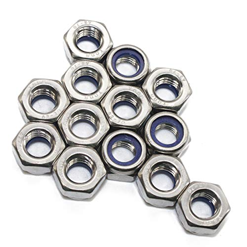 100 Stück M4 DIN 985 selbstsichernde Muttern mit Polyamidklemmteil - Edelstahl - A2 - Stopmuttern - Sicherungsmuttern(100, M4)