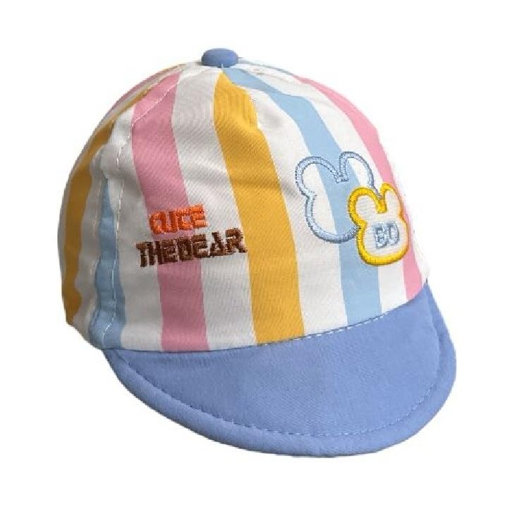eazylayers Baby Cap Cotton Striped Pattern– Soft & Comfortable Sun Protection Hat for Newborns (0-3 Months)-picture-10