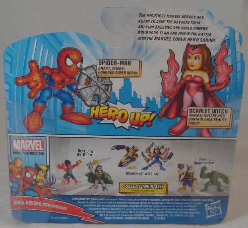 Amazon Com Marvel Superhero Squad Series 17 Mini 3 Inch Figura 2 Pack Spiderman Escarlata Bruja Juguetes Y Juegos