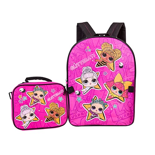 L.O.L. Conjunto de Mochila Surpresa - Conjunto de 2 Peças para Meninas - L.O.L. Surprise Mochila e Lancheira, Rosa choque, One_Size, Moderno