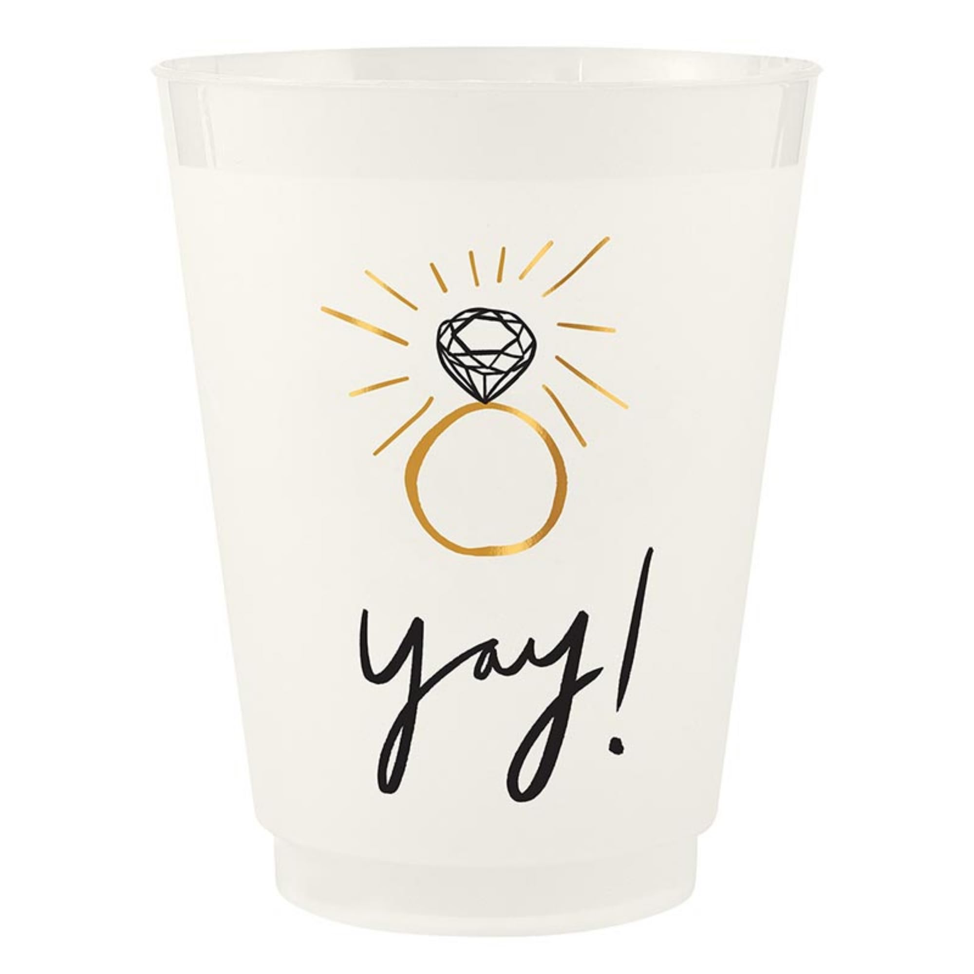 Santa Barbara Design Studio Wedding Bridal Shower Engagement Party Cups 8-Count Reusable BPA-Free Plastic Cups, 16-Ounce, Yay