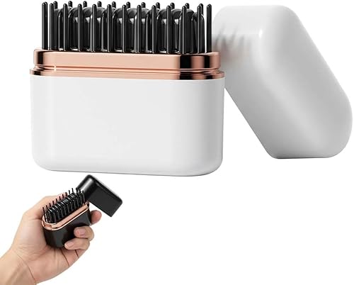 Miniatura 8 de Mini alisador de pelo, cepillo alisador de pelo inalámbrico portátil actualizado 2026 para mujeres, peine alisador recargable con 3 temperaturas y