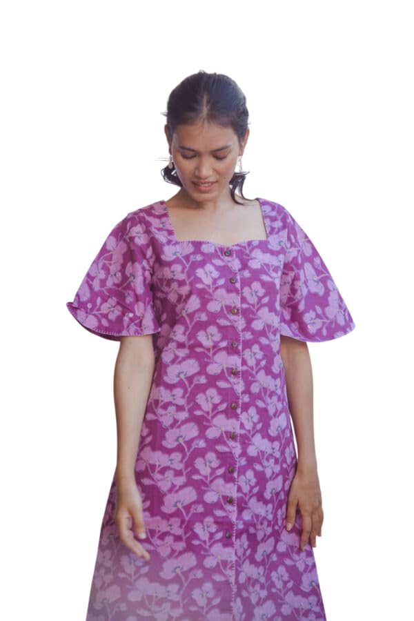 Jessy Printed Purple Dress | Effortless Style (Easygoing Casual)-picture-23