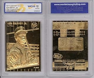 Ken Griffey JR 1997 Fleer 23KT Gold Card Sculpted 1989 Rookie Graded GEM Mint 10