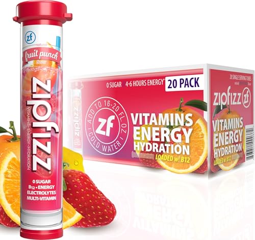 Zipfizz Daily Energy Drink Powder, Fruit Punch...