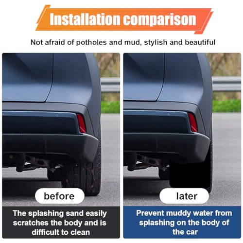 Image of ZIMISI 4PCS Universal Car Mud Flaps, Bendable Splash Guards with Fastener Rivet Clips, Flexible Truck Front & Rear Mudguard, Car Exterior Dirty Fenders Accessories for Pickup, SUV (Black)