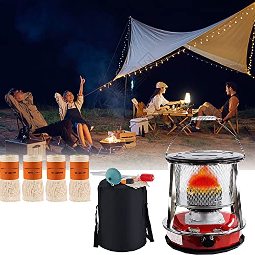 HENGMA Estufa De Queroseno De 4.6l 2600w para Uso En Interiores, Calentador De Estufa De Queroseno con Protección contra Caídas, Calentador Radiante, Estufa De Camping De Acero Inoxidable Cover