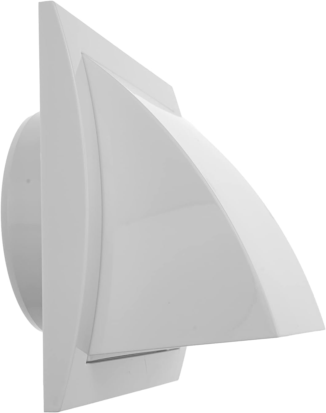 50 Pack - 4'' Inch Exhaust Hood Vent with Rain Cover and Flap, White, Indoor and Outdoor Air Vent Cover, HVAC Exhaust Vent Duct Cover, 6'' x 6'' Inch Exhaust Cap