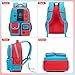 dwgweg Backpack for Boys 3-in-1 Backpack with Lunch Box Set Gaming Bookbag stylish kids travel backpack for boys 6-18 Kids Junior High School Primary School Back pack (Red-blue-set)
