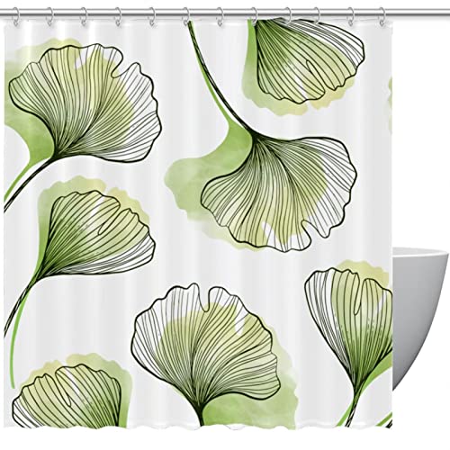 Rideau de douche vert 168 x 183 cm imperméable et lavable