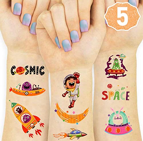 Image of Party Propz Space Theme Birthday Decoration Tattoos For Kids - 5 Sets for Space Birthday Party Supplies /Space Theme Return Gifts for kids /Astronaut Theme Birthday Decoration