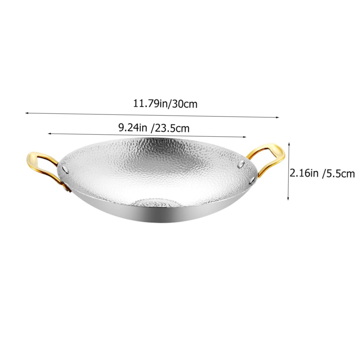 PRETYZOOM Hammered Griddle Pan Stainless Steel Cooking Pan Double Handles Non-stick Surface Compact for Kitchen