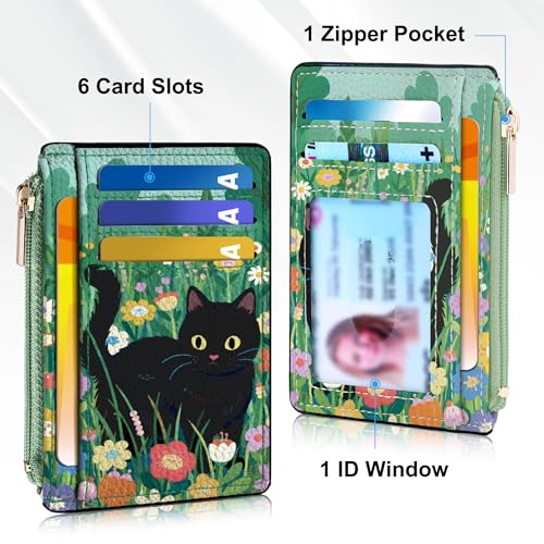 Image of Tipmile Womens Credit Card Holder Wallet, Small Slim RFID Blocking Sleeve | Mini Tiny Cute ID Case, Minimalist Zipper Pocket Wallet, Thin Coin Purse, Mothers Gift