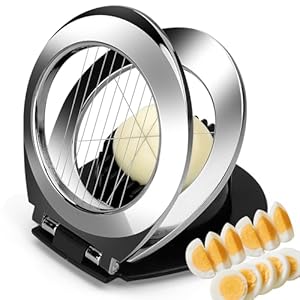 BIBURY Eierschneider aus Edelstahl, Eischneidewerkzeug, 2 in 1 Eierschneider Metall aus 304 Edelstahl, Professional Egg Slicer Schneider für Eier, Pilze, Erdbeeren, weiches Obst(spülmaschinenfest)