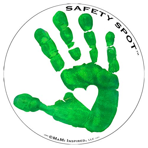 Image of Magnet - Kids Handprint for Car Parking Lot Safety - White Background (Green)