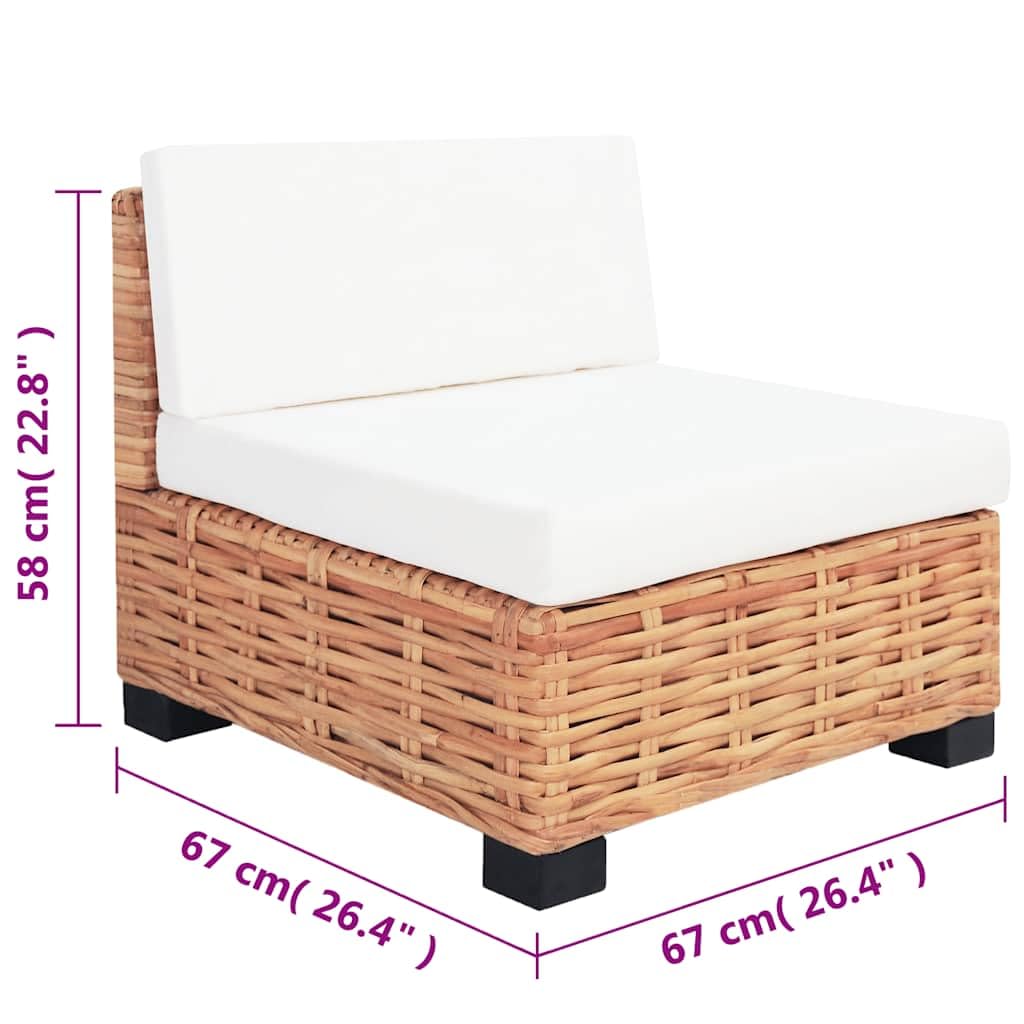 LAPOOH Set Divano 14 pz in Rattan Naturale,Mobili,Mobili da Giardino,Set da Giardino(SPU:244626)