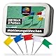 OfficeTree 200x Markierungsfähnchen Pinnwand Flagge - 5 Farben - Stecknadel Fähnchen für Weltkarte Pinnwand - Fähnchen Pins - Markierungsfahnen in praktischer Aufbewahrungsbox