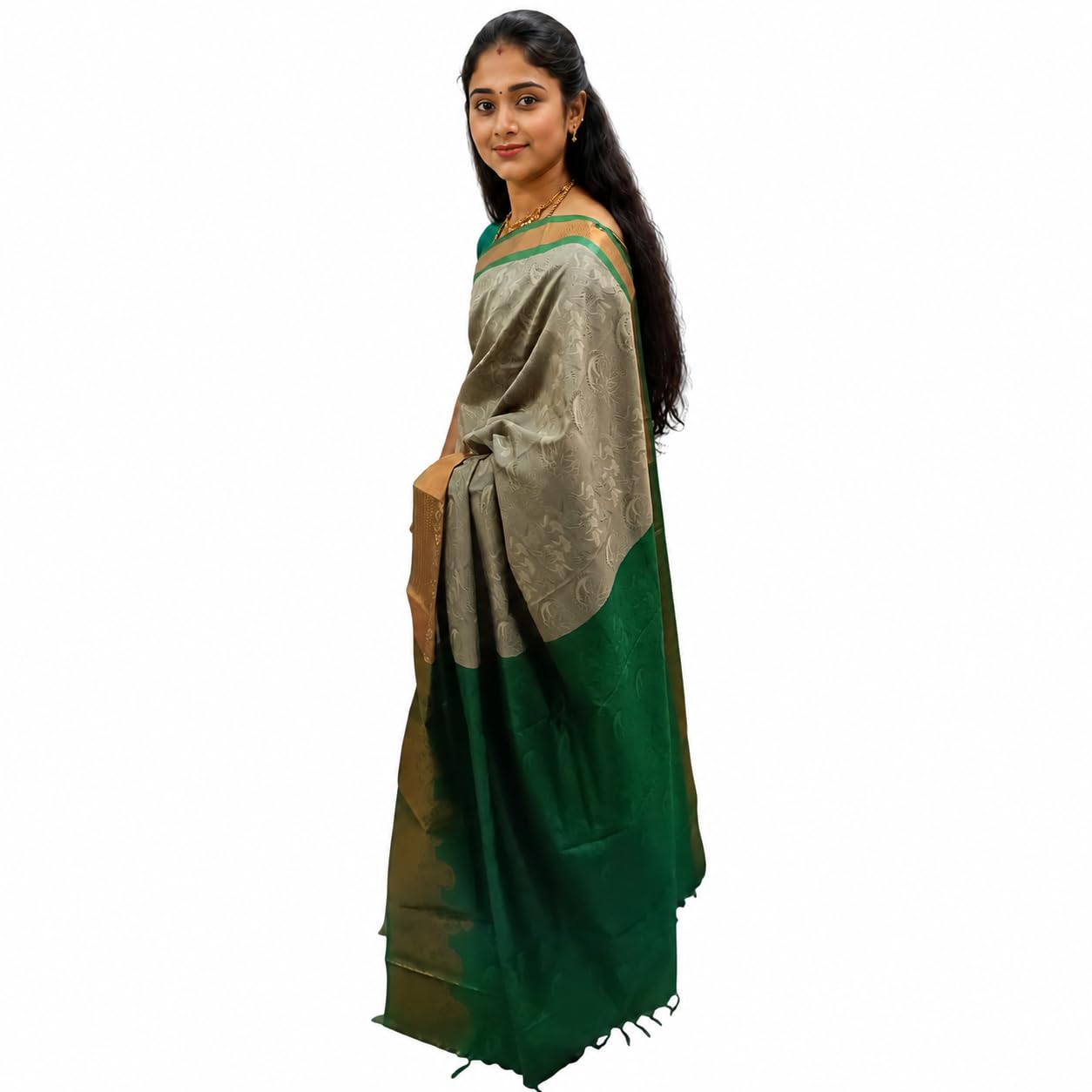 swanith Premium Kanjivaram Embossed Art Soft Silk Saree for Women | Latest Wedding Sarees | Kanchipuram Silk Saree with Blouse | South Indian Silk Saree | Bridal Sarees Collection-picture-43