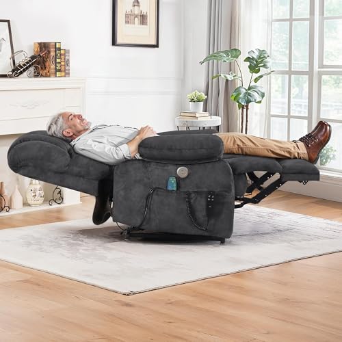 Sillón reclinable eléctrico amplio con masaje y calor miniatura 3