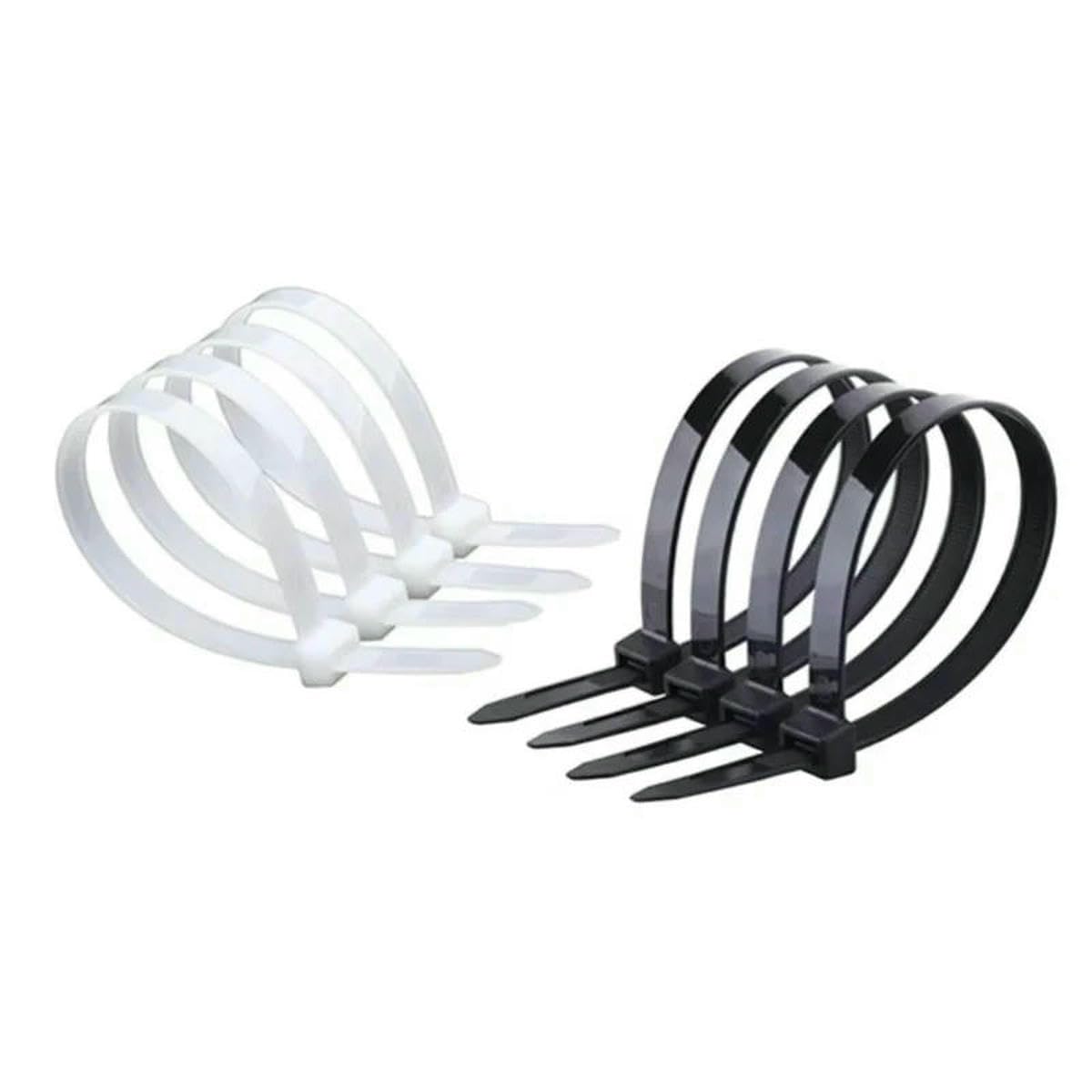 Bsguz 5X200mm 100Pcs 100 Nylon Cable Ties Self-Locking Cord Ties Straps Adjustable Cables Fastening Loop Home Office Wire Zip Ties-Black