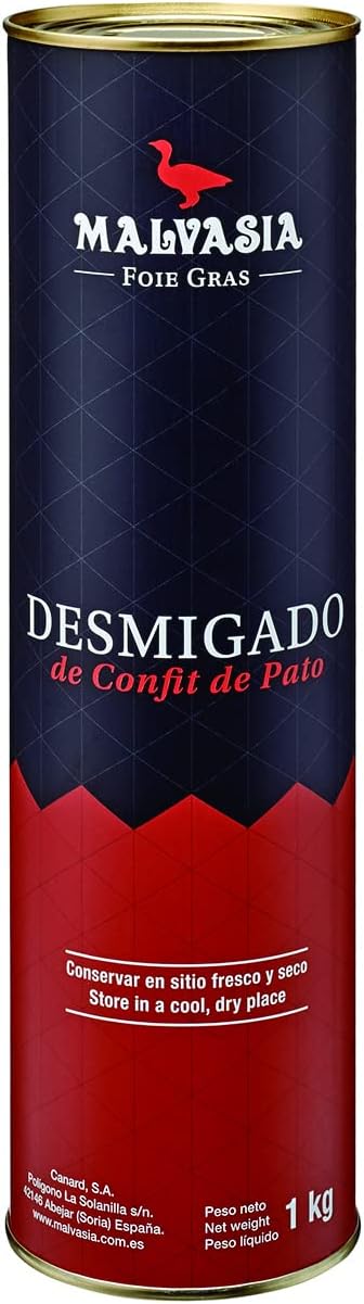 Malvasia, Desmigado de Confit de Pato, Elaboración Tradicional, Ideal para Ocasiones Especiales, Sin Gluten, 1 Kilo