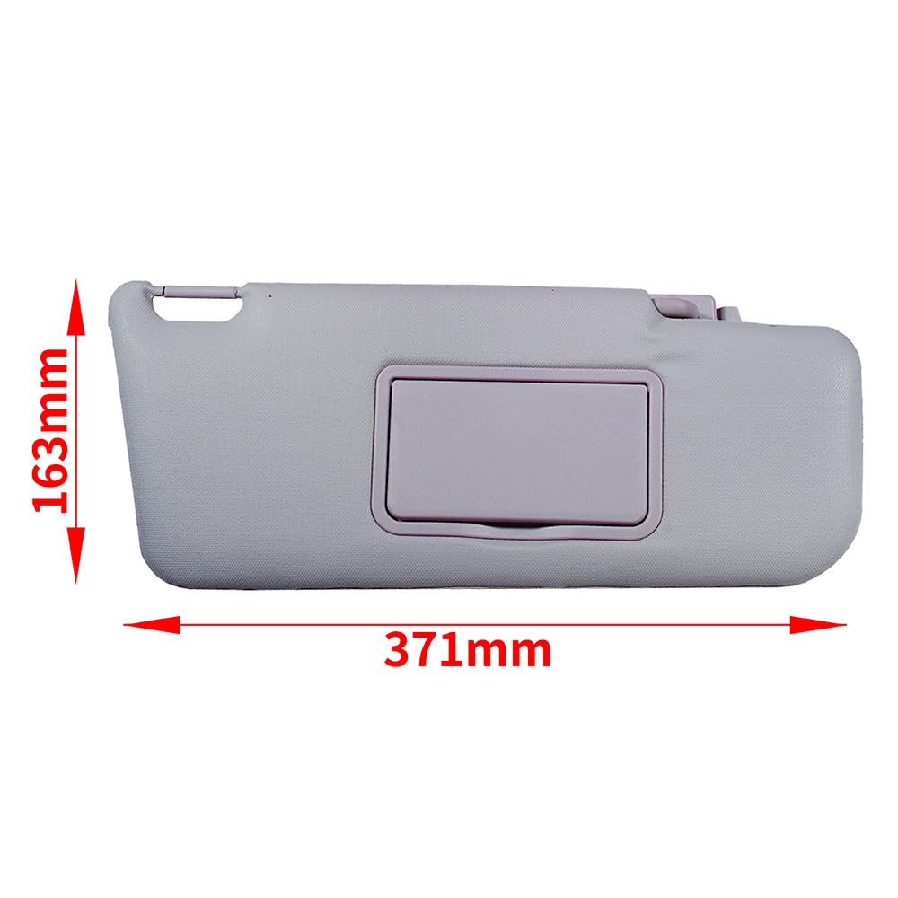 Pare-soleil pare-soleil intérieur avec miroir et poche côté passager droit compatible avec Fiat Panda 09/2003 à 12/2011 735362763 735362753 735362756