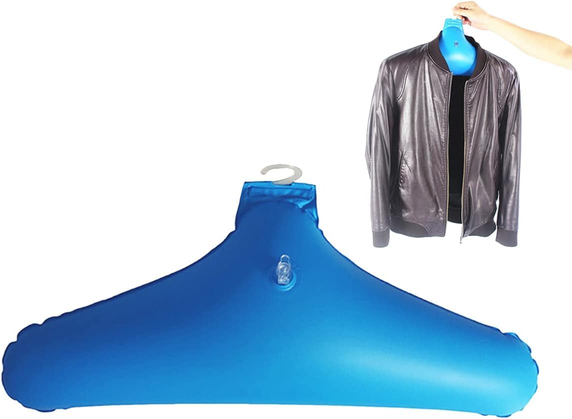 Inflatable Hanger Travel Outdoor Portable Folding Clothes Drying Rack with Hook Outdoor Clothes Hanger Rack Non-Slip Foldable Coat Holder for Home Car Camping Indoor Outdoor