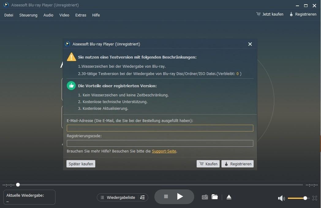 Aiseesoft odtwarzacz Blu-ray | Windows | 1 urządzenie | Lifetime | Oprogramowanie Blu-ray Player do komputera | kod aktywacyjny za pośrednictwem poczty elektronicznej