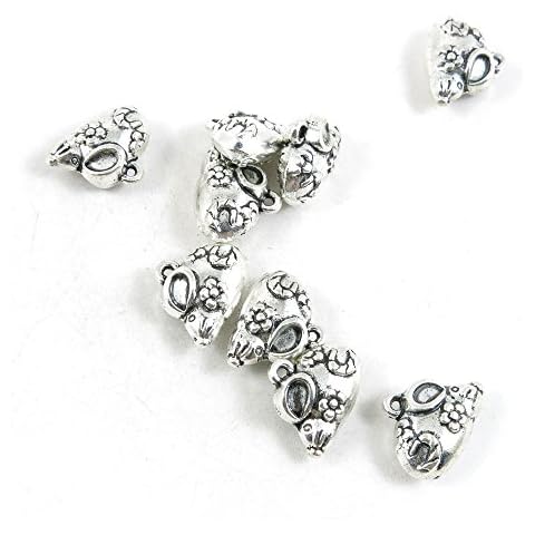 20 Pieces Antique Silver Tone Jewellery Charms Craft Art Making Crafting Beading Supplies U8YL8S Mouse Rat Chinese Zodiac Cover