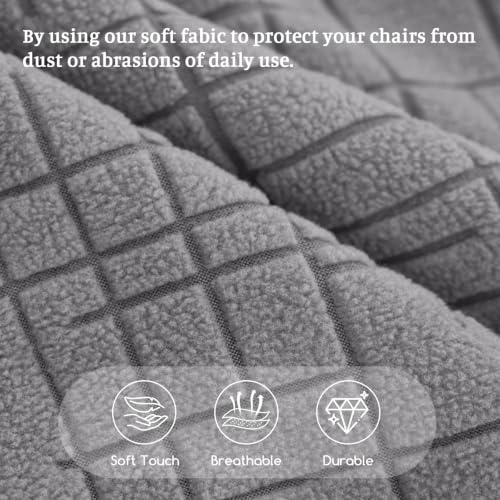 Image of FUANGUI Bar Stool Covers Set of 4, Stretch Bar Stool Seat Covers | Washable Removable Bar Chair Covers with Backs Slipcovers, Bar Chair Covers Square for Kitchen Dining Room Cafe