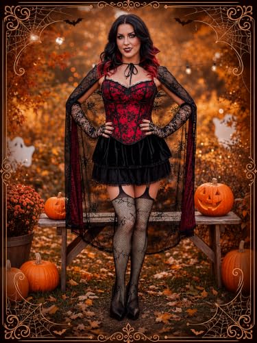 Image of Jadive 6 Pairs Women Plus Size Fishnet Thigh High Stockings Suspender Garter Belt Lingerie Pantyhose Tights for women