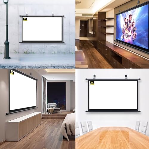 Pantalla de proyección manual 60'' 16:9 para cine y oficina miniatura 7