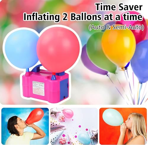 Squado Pompa Per Palloncini Elettrica, Gonfia Palloncini Elettrico Con Accessori Decorativi, Pompa Palloncini Elettrica 2 Modalità, Gonfiatore Palloncino Per Decorazioni Di Compleanno E Feste - 2