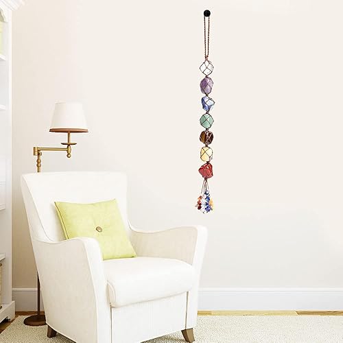 Miniatura 8 de 7 piedras preciosas de chakras, cristales curativos de Feng Shui, decoración de ventana de automóvil, adorno colgante para radiestesia, péndulo de