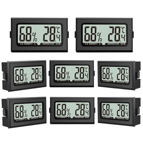 Lot de 8 thermomètres hygromètres numériques avec écran LCD pour intérieur, bureau, salon et cave à vin (piles incluses)