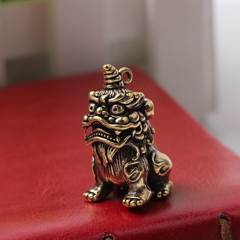Estatua Feng Shui Pi Xiu Vintage de Bronce 2 Piezas miniatura 3