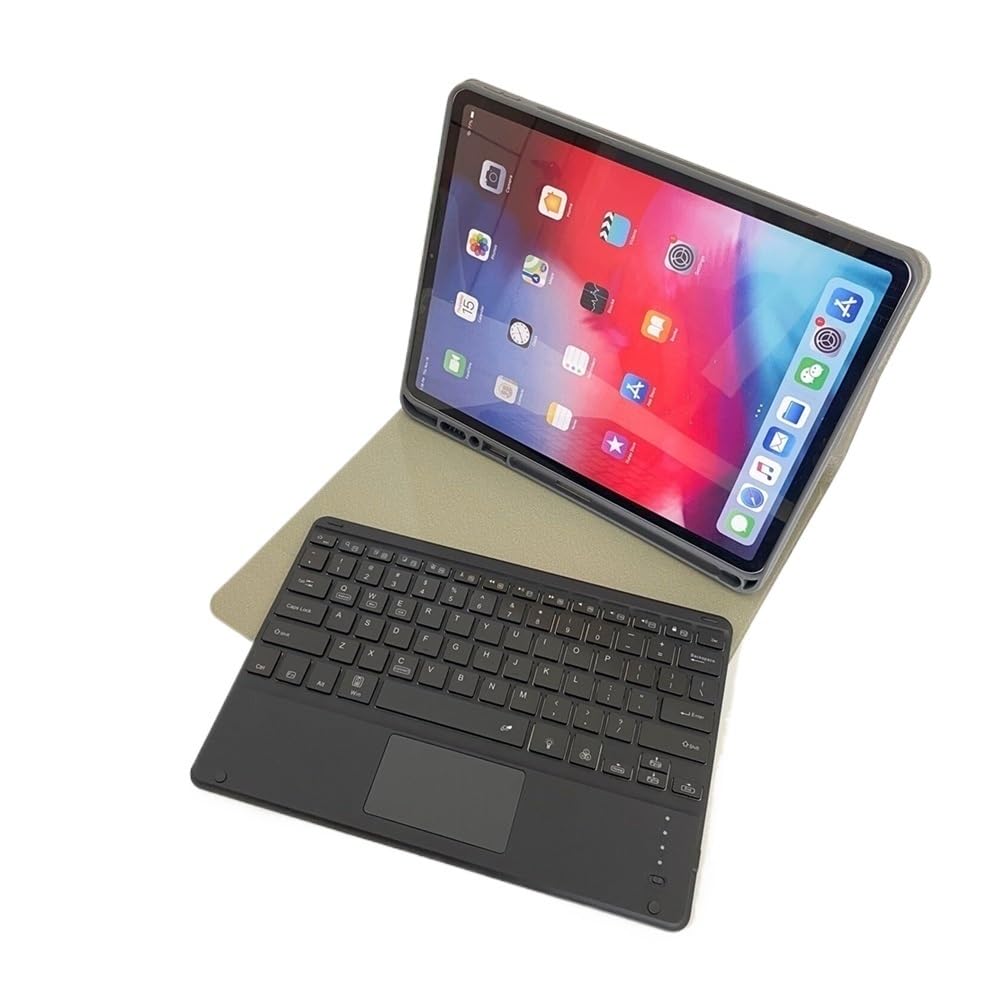 Accessories Clavier Tactile rétroéclairé Couleur avec Fente for Stylo, étui de Protection en Cuir adapté à l'iPad Air5/Air4 10,9 Pouces(Pink+Black Touch Keyboard)
