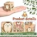 Vertintong 6 Pcs 1.6 Inch Inspirational Woodland Nursery Decor Animals Wall Decor Stuff Wooden Forest Animals Bear Raccoon Lion Fox Block Safari Creature Table Decoration