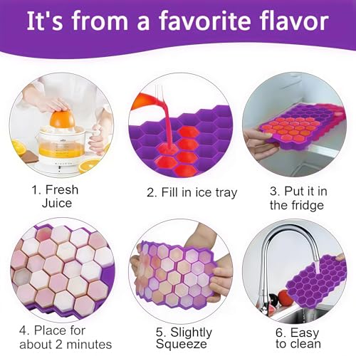 Bandejas para cubitos de hielo con tapa - silicona multicolor miniatura 5