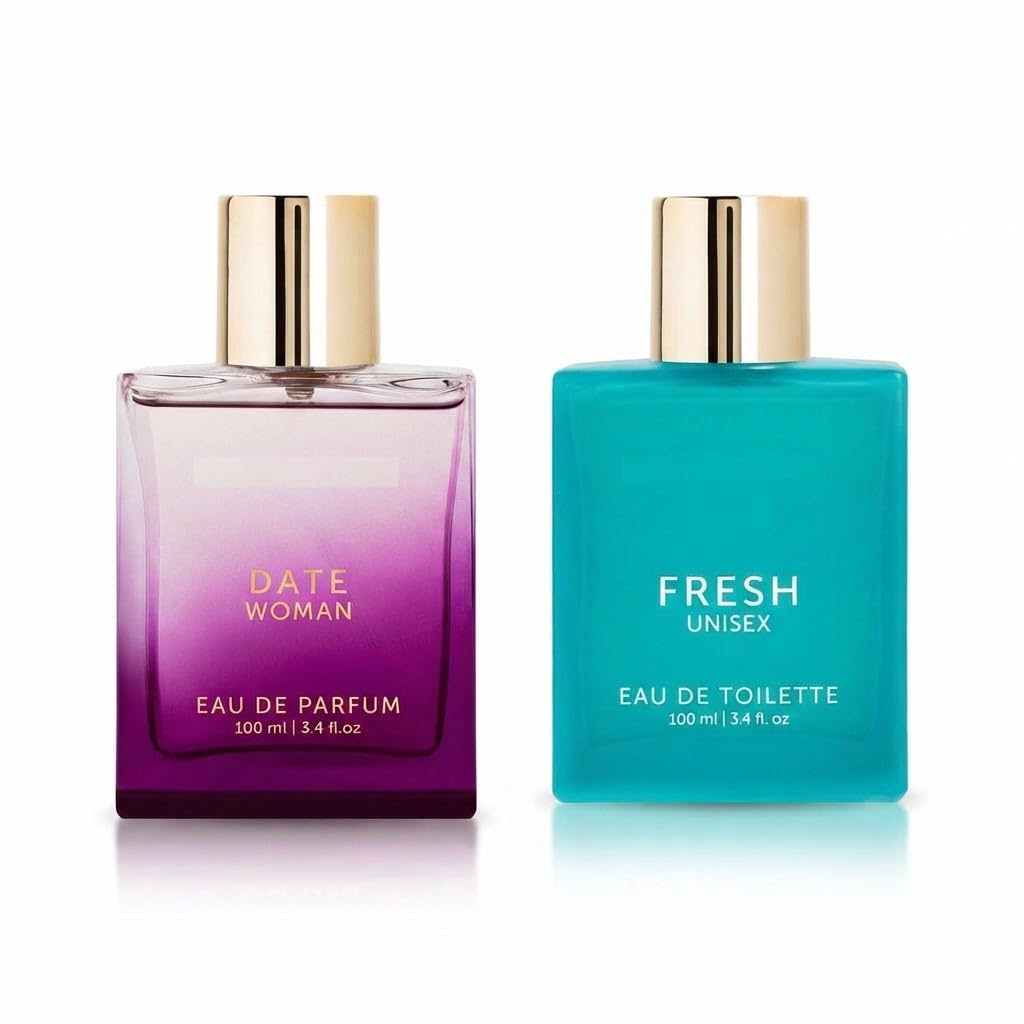 Luksusowy zestaw upominkowy dla kobiet, woda perfumowana | Fresh & Date 100ml każdy (2 sztuki) | Długotrwały zapach dla kobiet | Premium Perfume Duo | Elegancki zestaw podarunkowy na co dzień | 2 x