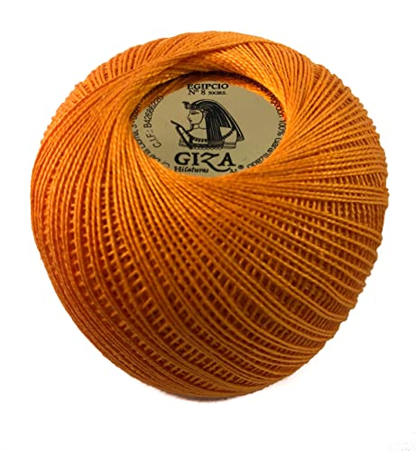 ▷ OVILLO 50gr - Hilo para ganchillo 100% algodón GIZA (Nº8 50Gr., NARANJA1019)