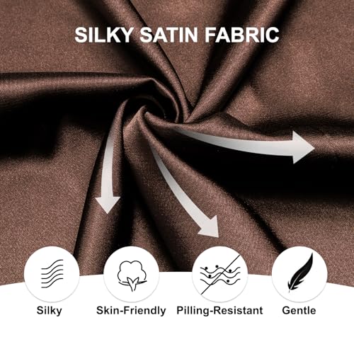 Image of Hi-Tie Men's Silk Satin Dress Shirts Long Sleeve Shiny Casual Button Up Shirts Luxury Party Disco Prom Wedding Shirt